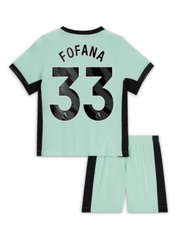 Chelsea Wesley Fofana #33 Ausweichtrikot für Kinder 2023-24 Kurzarm (+ Kurze Hosen)